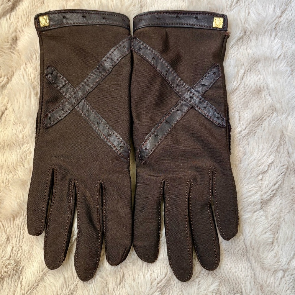 Vintage Leather Lovers Finale Brown Women's  Stretch Gloves One Size Fits All